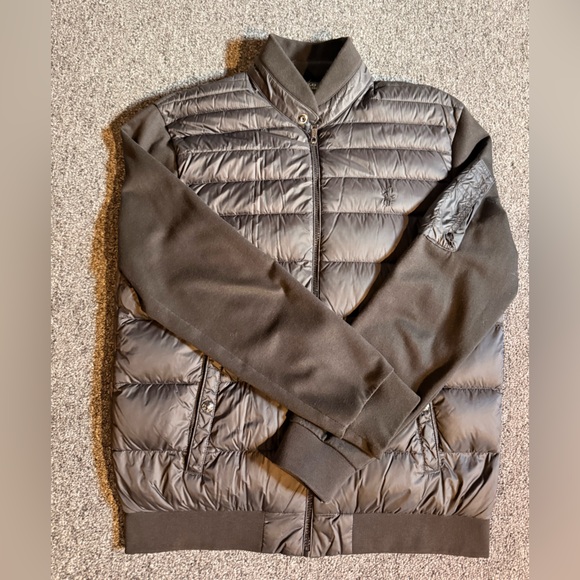 Polo by Ralph Lauren Purple Black and Gray Hooded Jacket bomber puffer medium